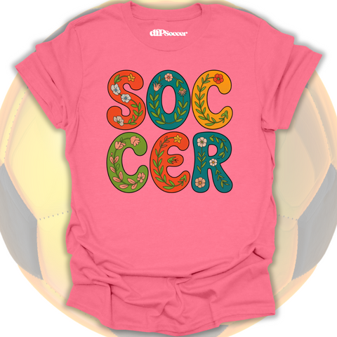 Floral Retro Soccer T-Shirt