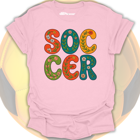 Floral Retro Soccer T-Shirt