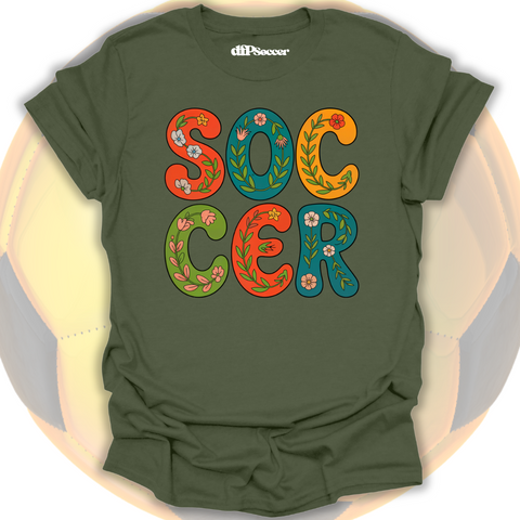 Floral Retro Soccer T-Shirt