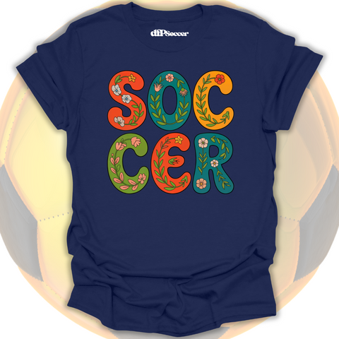 Floral Retro Soccer T-Shirt