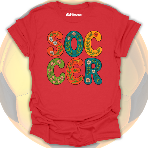 Floral Retro Soccer T-Shirt