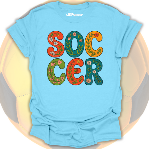 Floral Retro Soccer T-Shirt