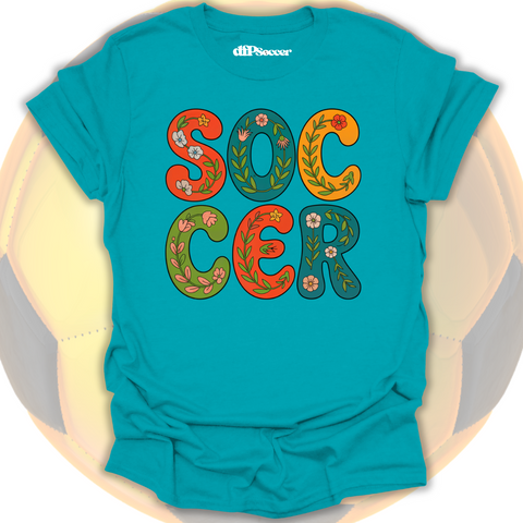 Floral Retro Soccer T-Shirt