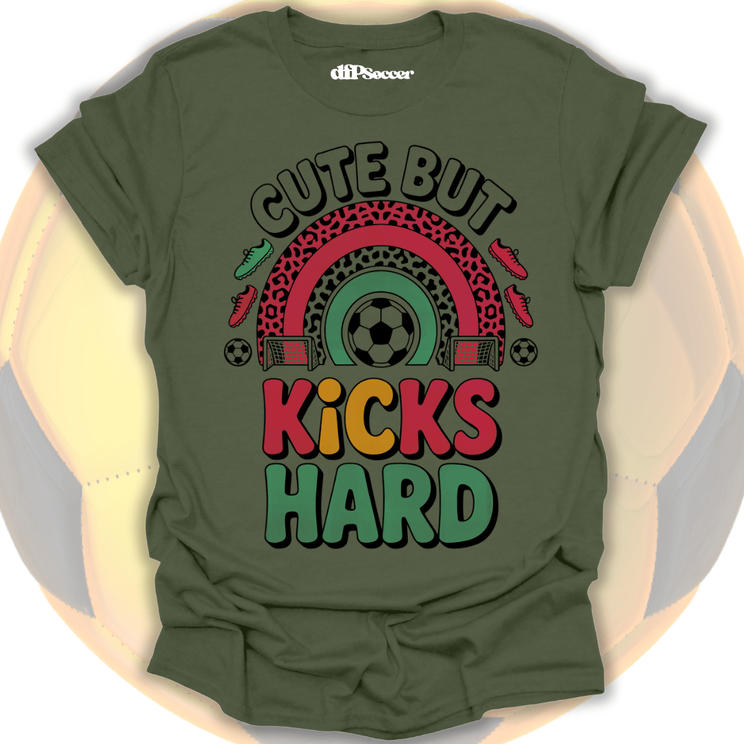 Kicks Hard Soccer T-Shirt