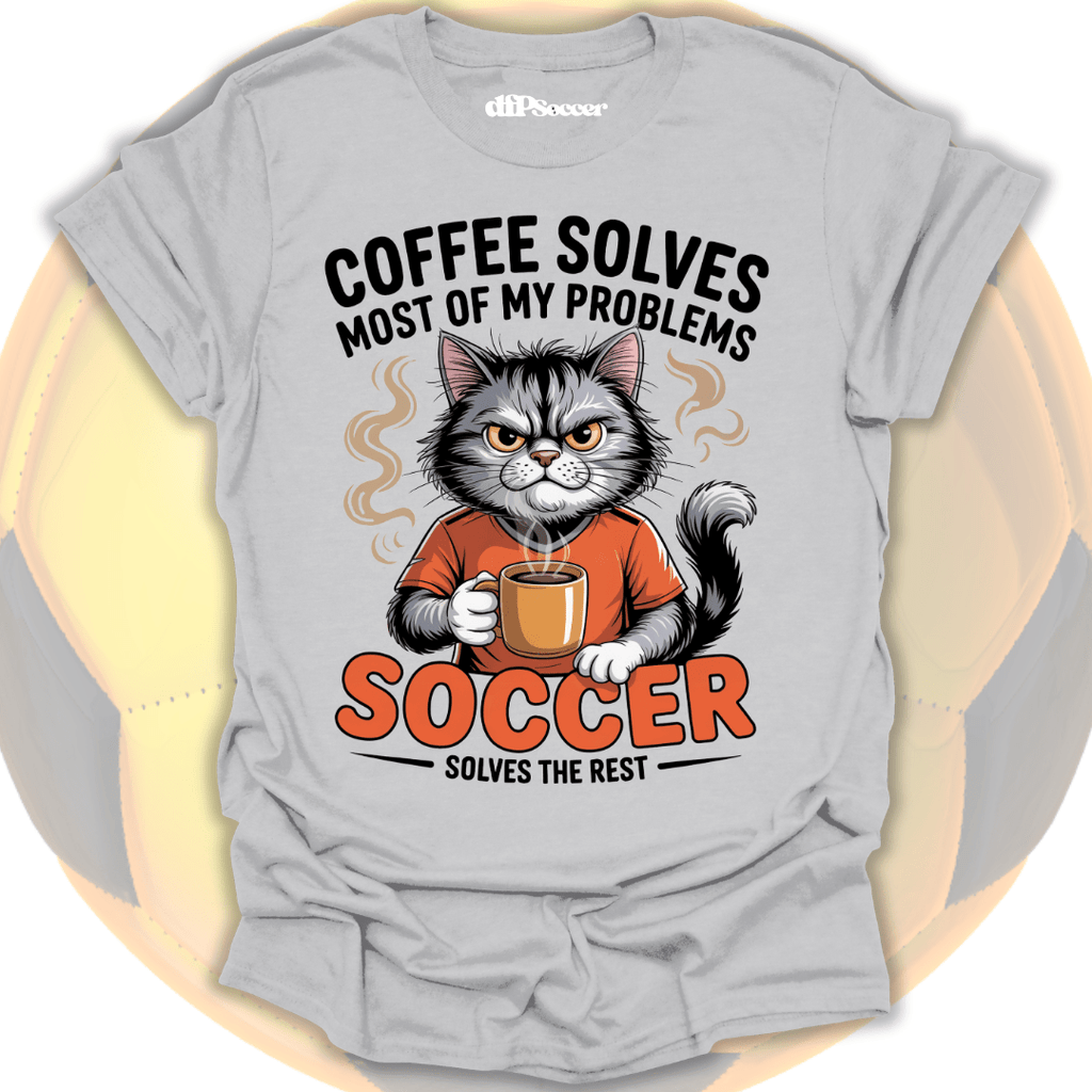 Cat Coffee Soccer T-Shirt