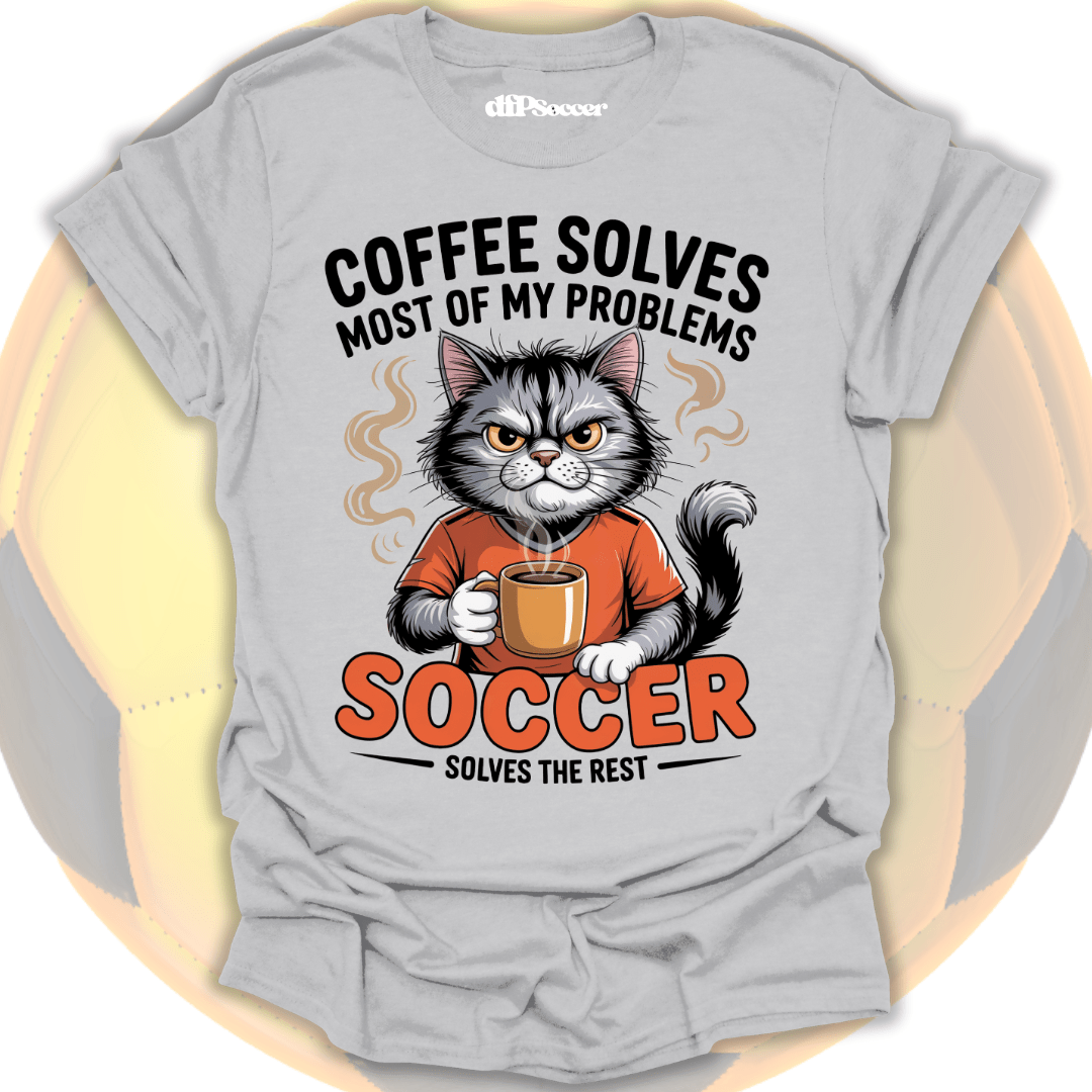 Cat Coffee Soccer T-Shirt