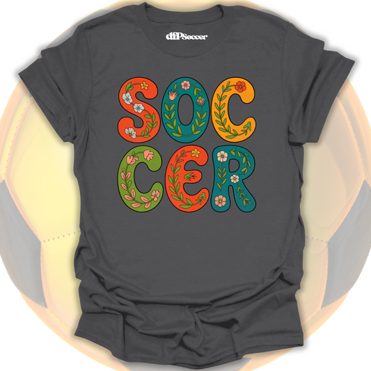 Floral Retro Soccer T-Shirt